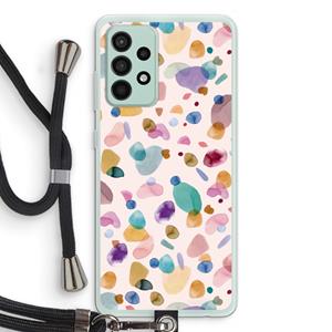 CaseCompany Terrazzo Memphis Pink: Samsung Galaxy A52s 5G Transparant Hoesje met koord