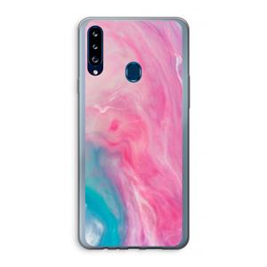 CaseCompany Roze explosie: Samsung Galaxy A20s Transparant Hoesje