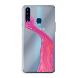 CaseCompany Paarse stroom: Samsung Galaxy A20s Transparant Hoesje