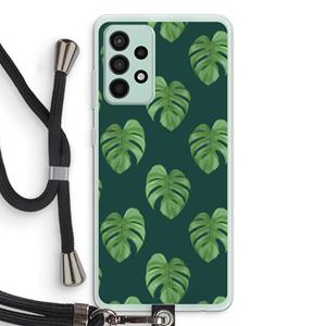 CaseCompany Monstera leaves: Samsung Galaxy A52s 5G Transparant Hoesje met koord