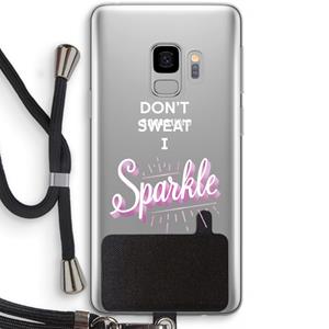CaseCompany Sparkle quote: Samsung Galaxy S9 Transparant Hoesje met koord