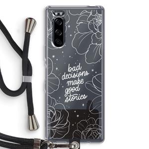 CaseCompany Good stories: Sony Xperia 5 Transparant Hoesje met koord