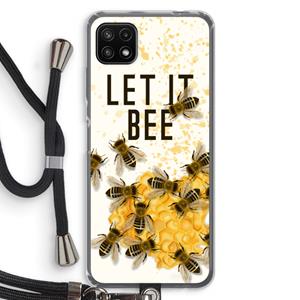 CaseCompany Let it bee: Samsung Galaxy A22 5G Transparant Hoesje met koord