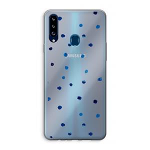 CaseCompany Blauwe stippen: Samsung Galaxy A20s Transparant Hoesje