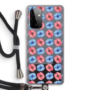 CaseCompany Klaproosjes: Samsung Galaxy A72 5G Transparant Hoesje met koord