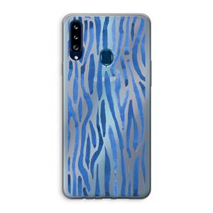 CaseCompany Blauwe nerven: Samsung Galaxy A20s Transparant Hoesje