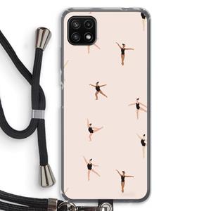 CaseCompany Dancing #1: Samsung Galaxy A22 5G Transparant Hoesje met koord