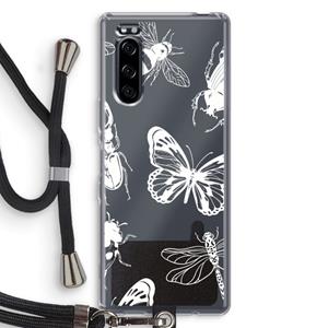 CaseCompany Tiny Bugs: Sony Xperia 5 Transparant Hoesje met koord