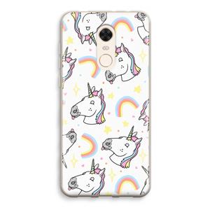 CaseCompany Rainbow Unicorn: Xiaomi Redmi 5 Transparant Hoesje