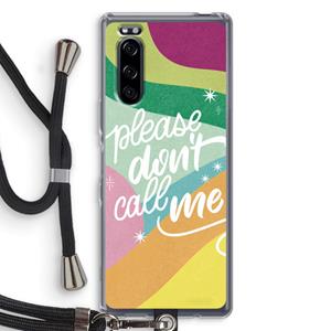 CaseCompany Don't call: Sony Xperia 5 Transparant Hoesje met koord