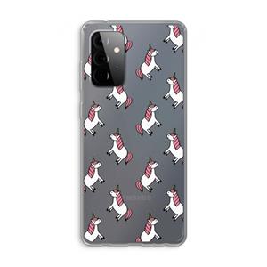 CaseCompany Eenhoorns overal: Samsung Galaxy A72 Transparant Hoesje