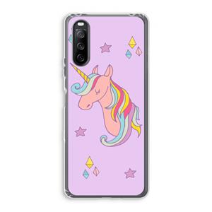 CaseCompany Roze eenhoorn: Sony Xperia 10 III Transparant Hoesje