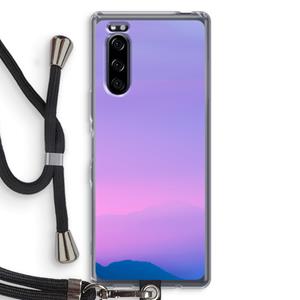 CaseCompany Sunset pastel: Sony Xperia 5 Transparant Hoesje met koord