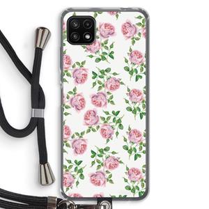 CaseCompany Kleine roosjes: Samsung Galaxy A22 5G Transparant Hoesje met koord