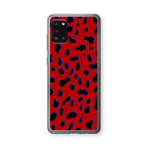CaseCompany Red Leopard: Samsung Galaxy A31 Transparant Hoesje