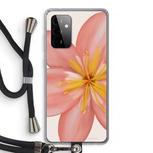 CaseCompany Pink Ellila Flower: Samsung Galaxy A72 5G Transparant Hoesje met koord