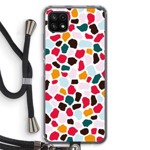 CaseCompany Colored Giraffe: Samsung Galaxy A22 5G Transparant Hoesje met koord