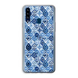 CaseCompany Blauw motief: Samsung Galaxy A20s Transparant Hoesje