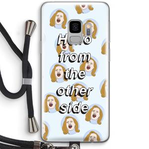 CaseCompany Hello: Samsung Galaxy S9 Transparant Hoesje met koord