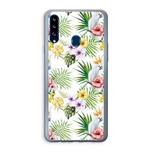 CaseCompany Gele kuif: Samsung Galaxy A20s Transparant Hoesje