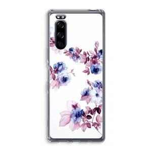 CaseCompany Waterverf bloemen: Sony Xperia 5 Transparant Hoesje