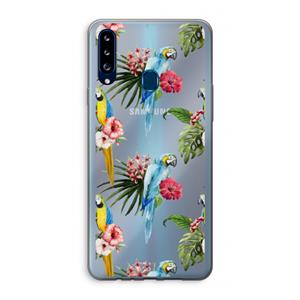 CaseCompany Kleurrijke papegaaien: Samsung Galaxy A20s Transparant Hoesje
