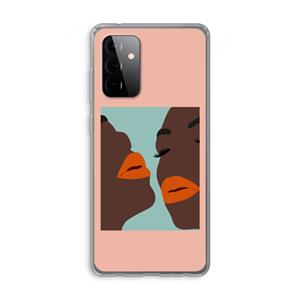 CaseCompany Orange lips: Samsung Galaxy A72 Transparant Hoesje