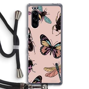 CaseCompany Tiny Bugs: Sony Xperia 5 Transparant Hoesje met koord