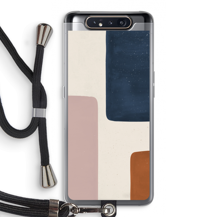 CaseCompany Geo #5: Samsung Galaxy A80 Transparant Hoesje met koord