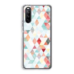 CaseCompany Gekleurde driehoekjes pastel: Sony Xperia 10 III Transparant Hoesje