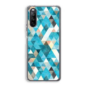 CaseCompany Gekleurde driehoekjes blauw: Sony Xperia 10 III Transparant Hoesje