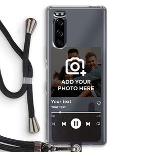 CaseCompany Music Player: Sony Xperia 5 Transparant Hoesje met koord