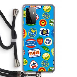 CaseCompany Fruitsticker: Samsung Galaxy A72 5G Transparant Hoesje met koord