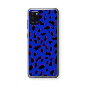 CaseCompany Blue Leopard: Samsung Galaxy A31 Transparant Hoesje