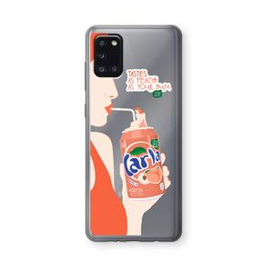 CaseCompany Peach please!: Samsung Galaxy A31 Transparant Hoesje