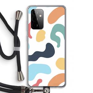 CaseCompany Memphis Shapes Blue: Samsung Galaxy A72 5G Transparant Hoesje met koord