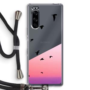 CaseCompany Fly away: Sony Xperia 5 Transparant Hoesje met koord