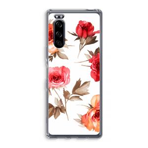 CaseCompany Roosjes: Sony Xperia 5 Transparant Hoesje