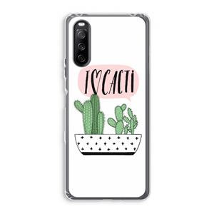 CaseCompany I love cacti: Sony Xperia 10 III Transparant Hoesje