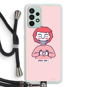 CaseCompany Hartje: Samsung Galaxy A52s 5G Transparant Hoesje met koord