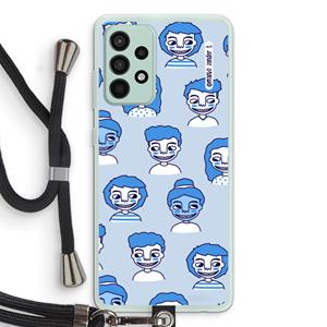 CaseCompany Gezichtjes: Samsung Galaxy A52s 5G Transparant Hoesje met koord