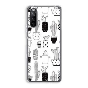 CaseCompany Cactusmotief: Sony Xperia 10 III Transparant Hoesje