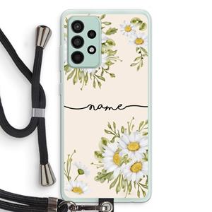 CaseCompany Daisies: Samsung Galaxy A52s 5G Transparant Hoesje met koord