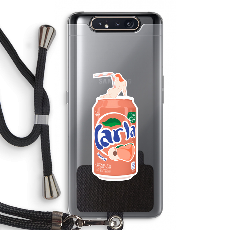 CaseCompany S(peach)less: Samsung Galaxy A80 Transparant Hoesje met koord