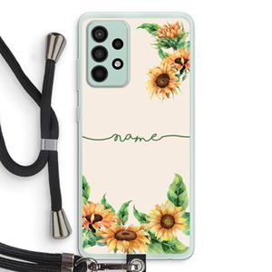 CaseCompany Zonnebloemen: Samsung Galaxy A52s 5G Transparant Hoesje met koord