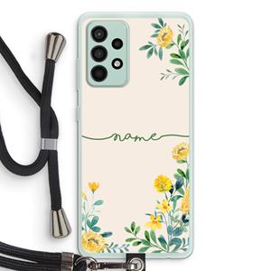 CaseCompany Gele bloemen: Samsung Galaxy A52s 5G Transparant Hoesje met koord
