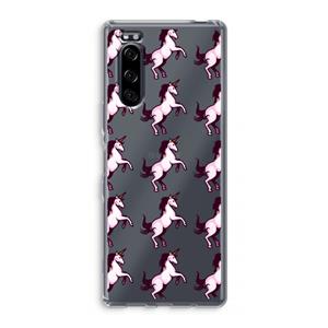 CaseCompany Musketon Unicorn: Sony Xperia 5 Transparant Hoesje