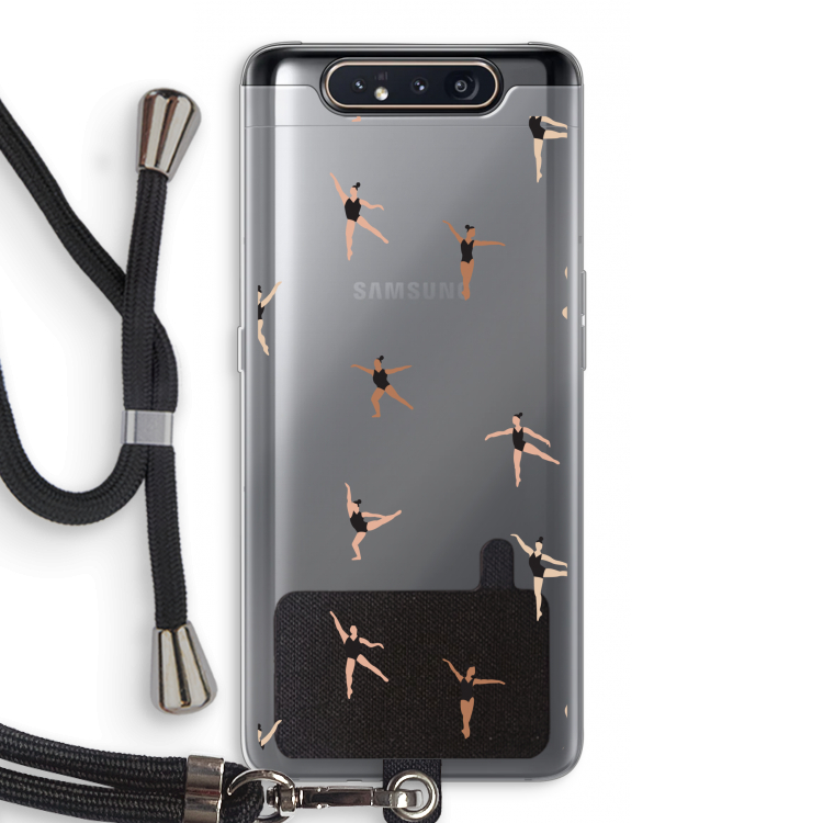 CaseCompany Dancing #1: Samsung Galaxy A80 Transparant Hoesje met koord