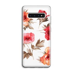 CaseCompany Roosjes: Samsung Galaxy S10 4G Transparant Hoesje