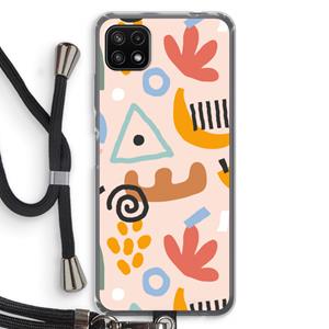 CaseCompany Abstract: Samsung Galaxy A22 5G Transparant Hoesje met koord